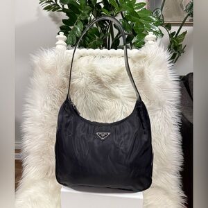 Authentic Prada Black Nylon Shoulder Bag